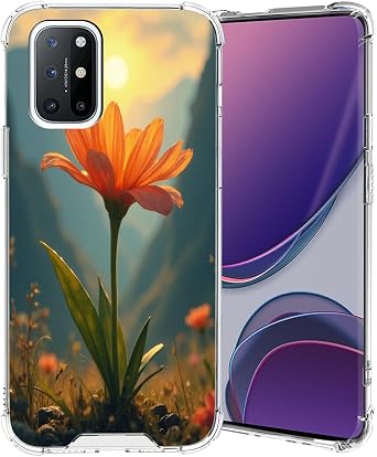 ZHONGWEI Clear Phone Case Compatible with OnePlus 3 5T 6 6T 7 7 Pro 5 7T 7T Pro 8 Pro 8 Nord 8T Nord N100 Nord N10 9 9 Pro 9R Nord 2 5G 9 RT with Flower-CQ77 Pattern,Four Corners Protection