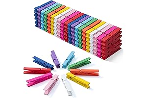 100Pcs 2.9'' Heavy Duty Colored Wooden Clothes Pins for Arts Crafts Laundry