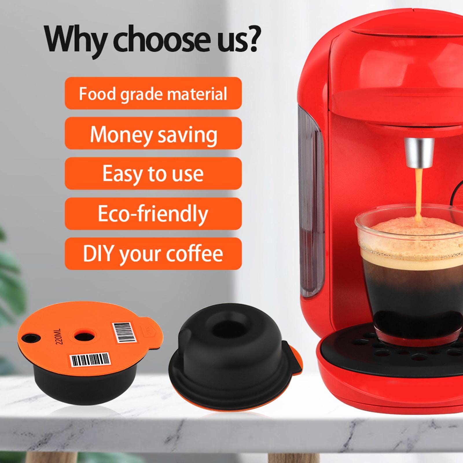 Cápsula de Café Reutilizable para Café de Filtro, Soporte para Cápsulas, Taza Recargable, Cuchara de Acero Inoxidable, Accesorios Compatibles con Máqu, 60ml