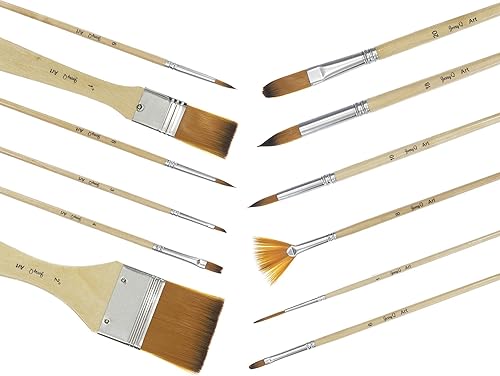 Miniatura 3 de Juego de 24 pinceles de pintura para artistas con bolsa de transporte gratis para acuarela, acrílico, óleo y todos los medios, adecuado para lienzo,