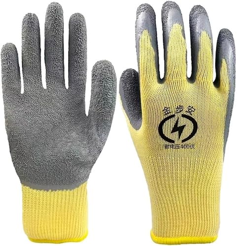 Miniatura 1 de Guantes aislados eléctricos, resistencia al voltaje de 400 V, guantes de alto voltaje para electricista, guantes de trabajo con aislamiento