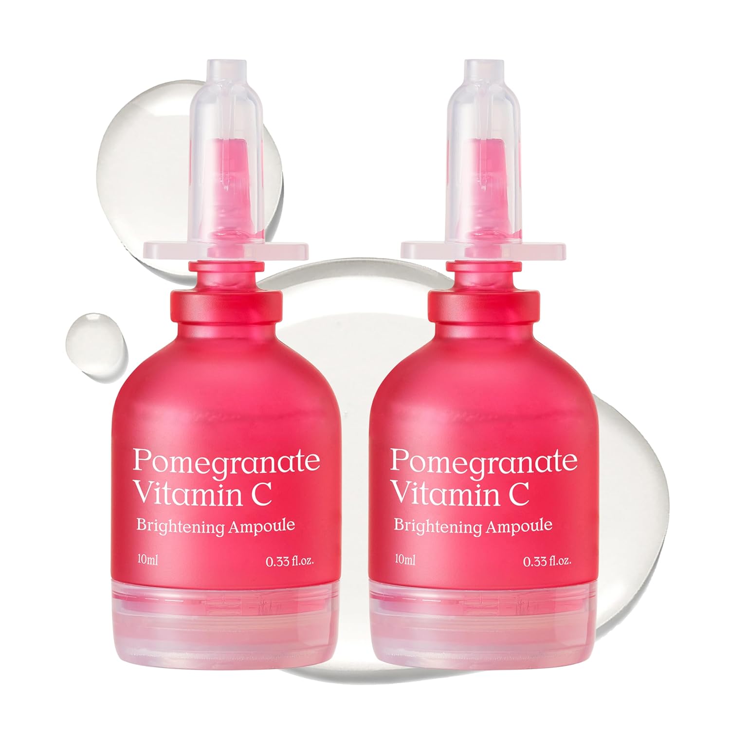 NATURAL DERMA PROJECT Vitamin C Drop Ampoule Serum (10ml / 0.33 Fl oz) 2ea | Pomegranate, Glass Skin, Radiant Glow, Dewy, for Sensitive, Niacinamide, NDP