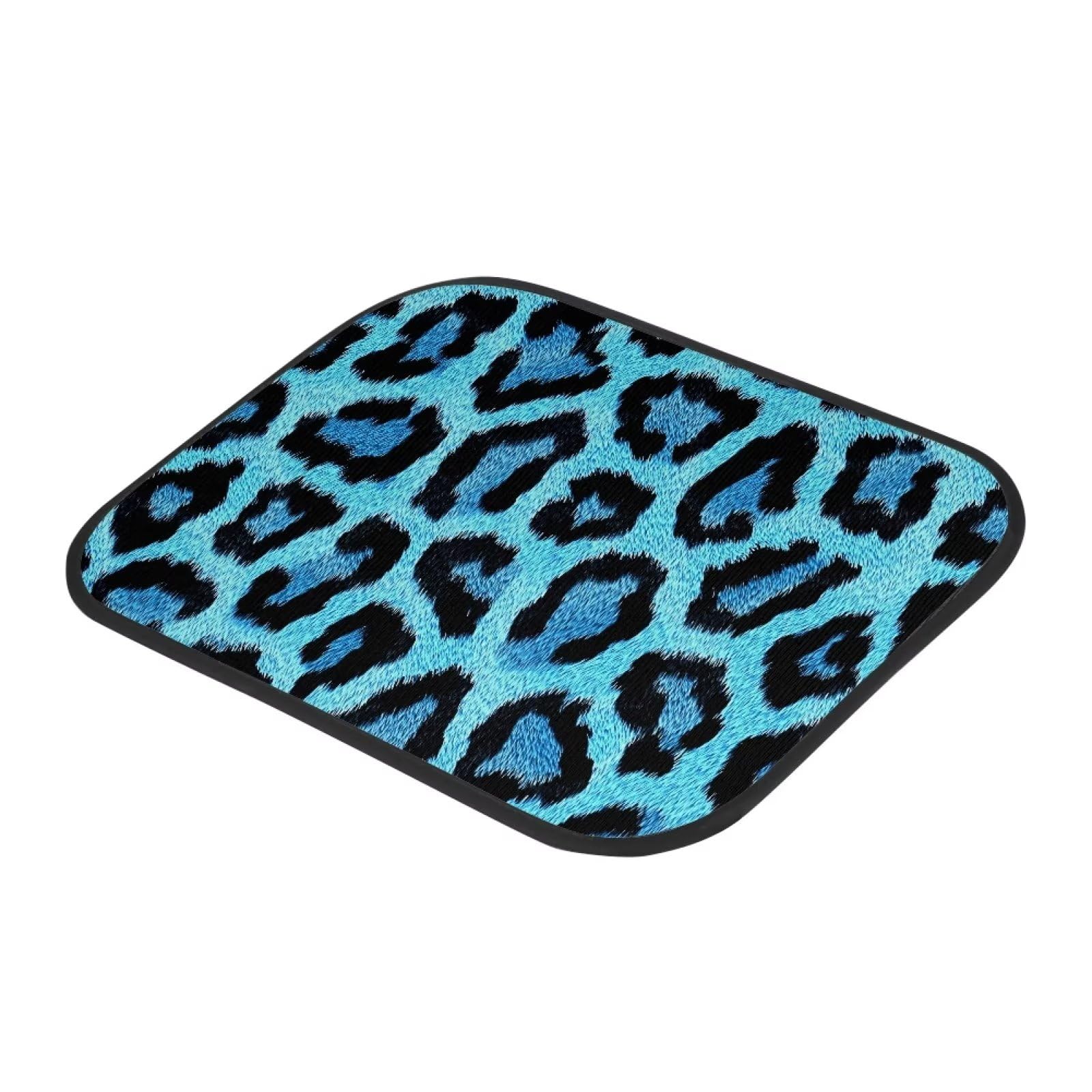 Set di tappetini per auto con stampa leopardata blu, 4 pezzi, tappetini per auto, universali, adatti per accessori interni auto da viaggio