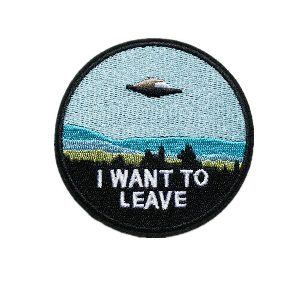 Borsa Distintivo Ricamo UFO I Want To Leave Ferro Da Cucire Su Patch - Foto 7