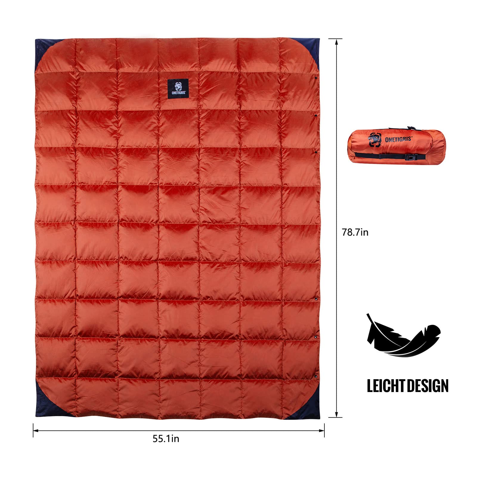 OneTigris Campingdeken, outdoor, reisdeken, ultralicht, warm, deken, waterafstotend, voor reizen, wandelen, picknick (195 x 140 cm OneTigris Campingdeken, outdoor, reisdeken, ultralicht, warm, deken, waterafstotend, voor reizen, wandelen, picknick (195 x 140 cm