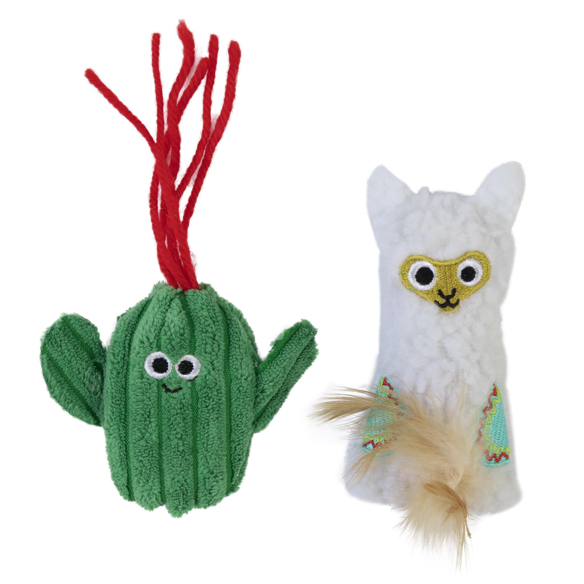 Mad Cat, Lucky Llama - Juguete para gatos con hierba gatera y Silvervine, paquete de 2, 1 unidad