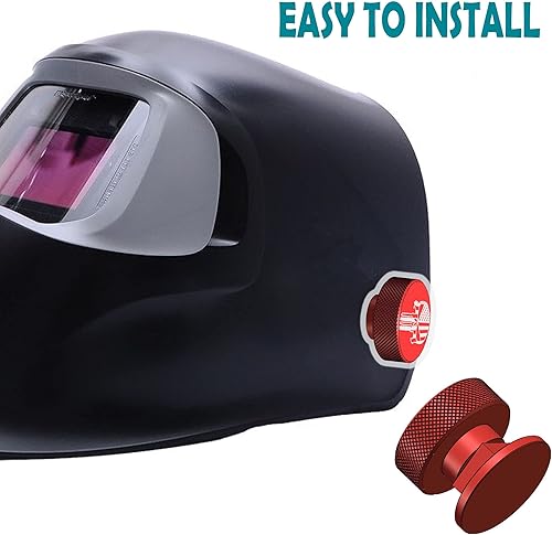 Miniatura 9 de Capucha de soldadura para casco de tubería, 1 par de sujetadores negros con patrón de bandera de Estados Unidos de aluminio, accesorios de repuesto