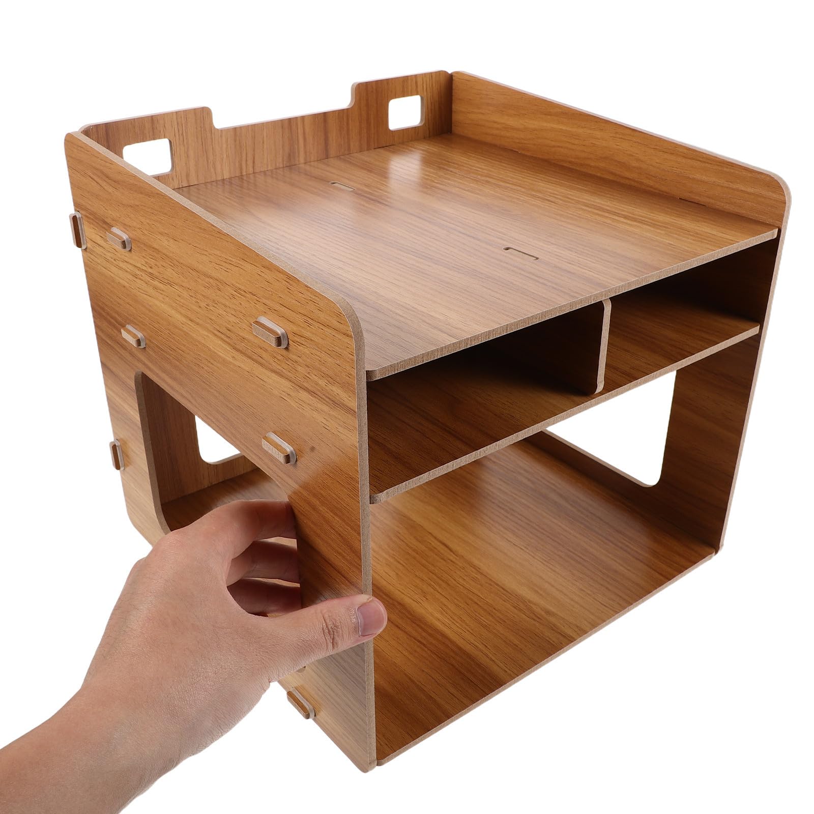 Soporte de Escritorio para Impresora de Madera con Estantes Multicapa