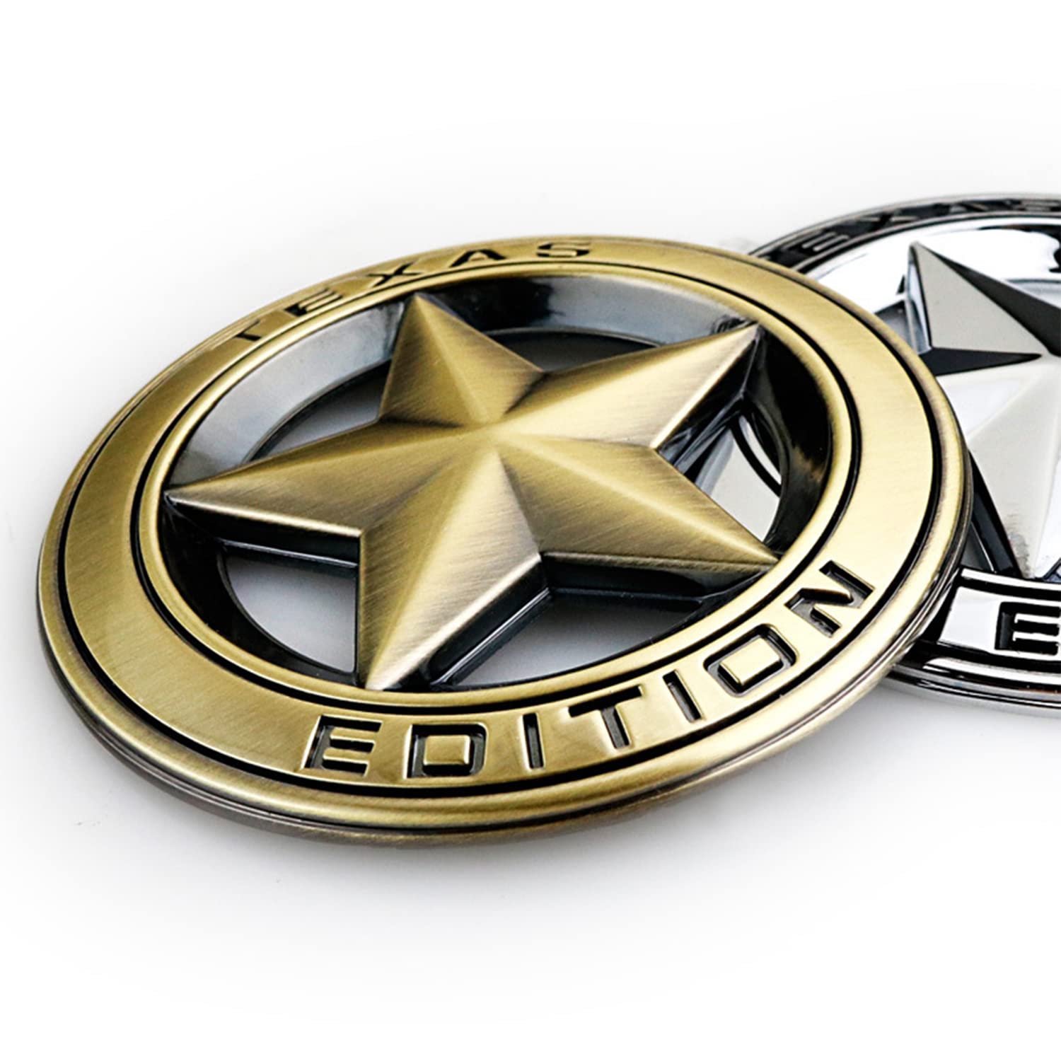 Lone Star Texas metalowy emblemat samochodowy (brązowy)