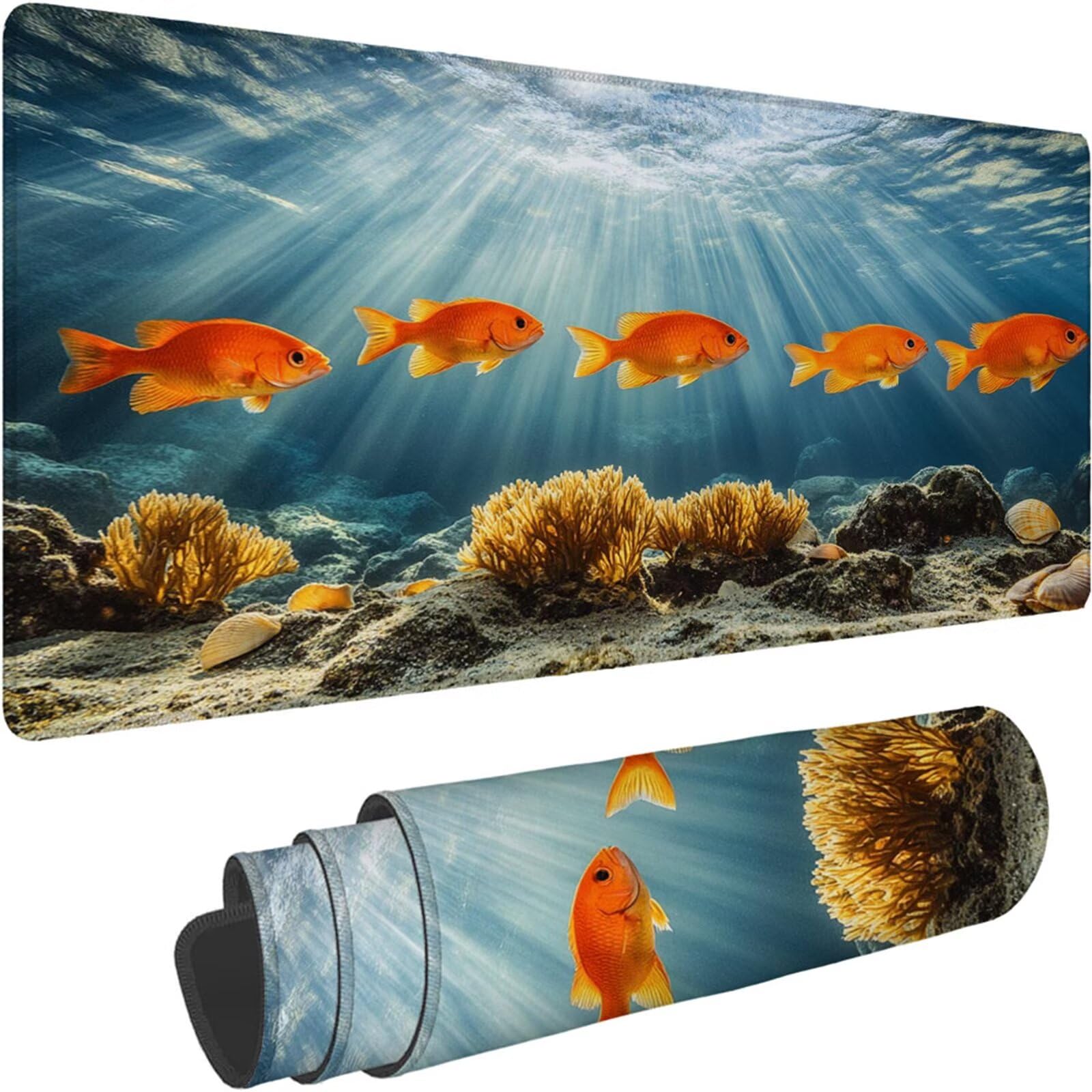 Gamingowa podkładka pod mysz 1200 x 600 x 3 mm, XXL, wodoszczelna, odporna na ścieranie, z przyszytymi krawędziami, niebieska, podkładka na biurko, poprawia prędkość i precyzję pod laptopa, komputer
