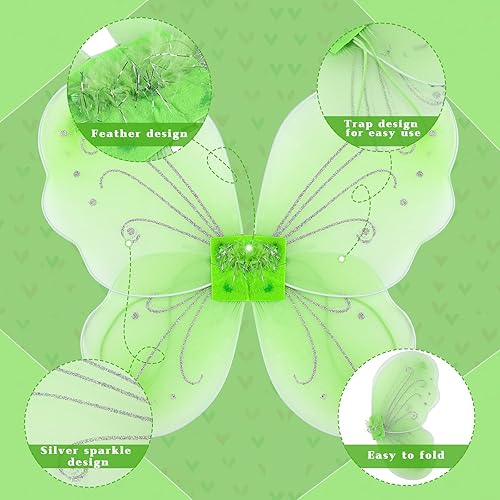 Miniatura 2 de Chivao 10 alas de hada, alas de mariposa, decoración de boda, disfraz de cumpleaños, Navidad, fiesta, recuerdos para niños y niñas