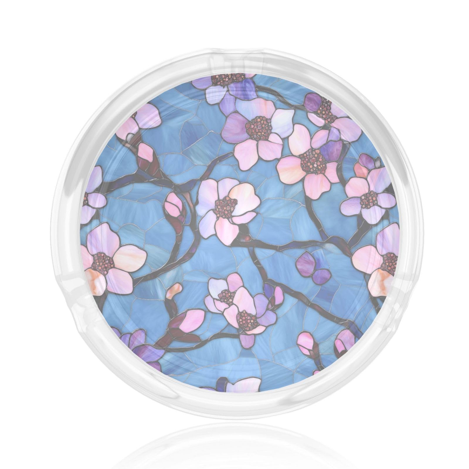 Stained Glass Peach Pink And Purple Glass Ashtray For Cigarettes Ash Trays Case For Home Office Decor