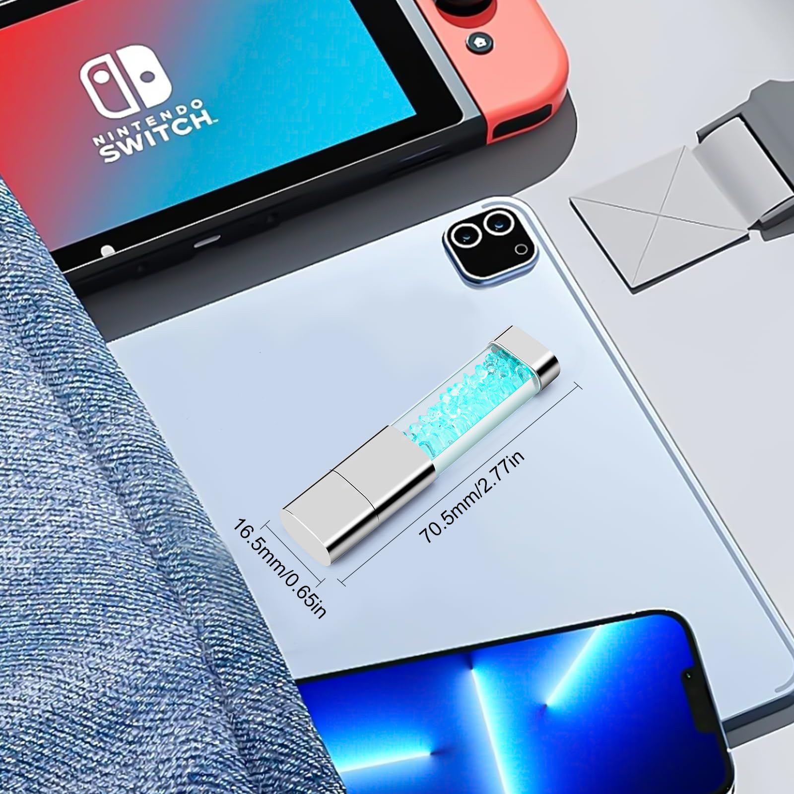 32GB USB Stick - Niebieski Kryształowy Pendrive w Kształcie Pamięci Flash