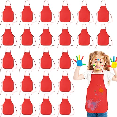 KUUQA Paquete de 1624303640 delantales de arte para niños a granel delantales de pintura para aula, suministros de fiesta