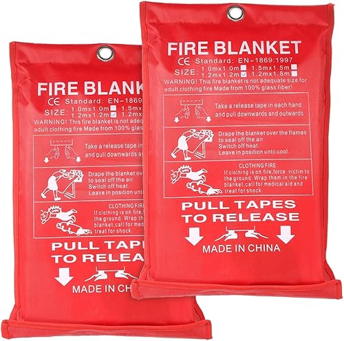 zipelo 2 mantas de fuego para automóvil, manta ignífuga de emergencia automotriz, universal para SUV, camión, caravana, cocina, hogar, campamento,