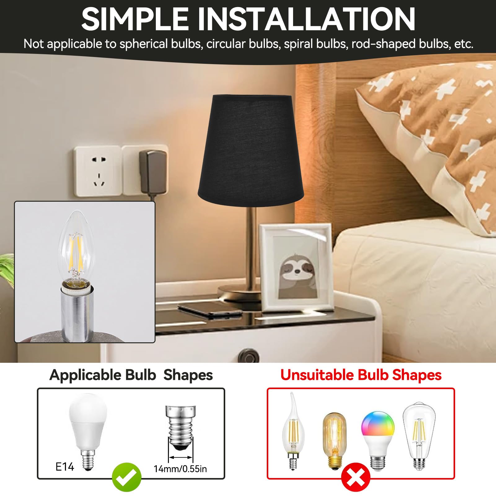 Petits Abat-jour, Abat-jour Lot De 2 Abat-jours De Lustre, Abat