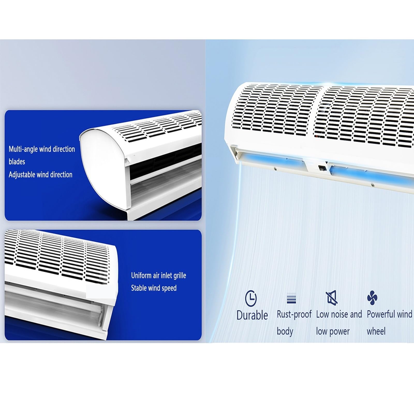 Barriera d'Aria montata a Parete, Grande Volume d'Aria nella cella frigorifera, Funzionamento Silenzioso e con Telecomando della barriera d'Aria a Risparmio energetico(180cm)