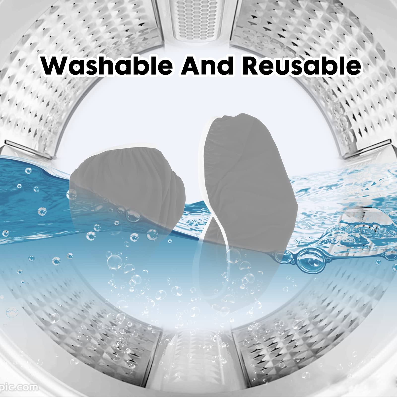 Copriwater e copriwater per WC, set di coprisedili per WC, in tessuto spandex elasticizzato, lavabile, adatto alla maggior parte dei serbatoi e dei coperchi per WC, grigio