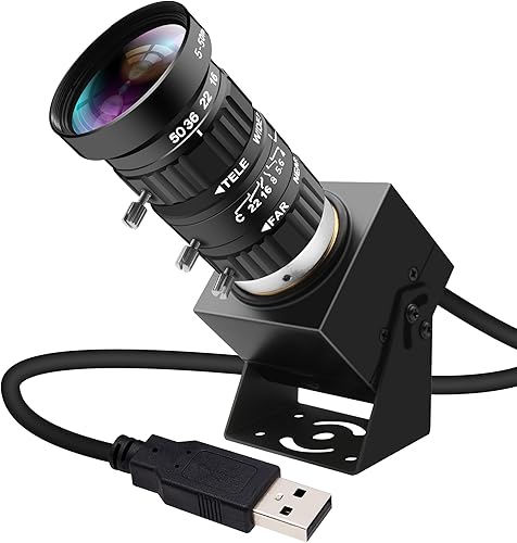 Cámara USB 4K 1080P a 120fps Cámara web USB de alta velocidad con montura CS-0.197-1.969 in 10X Teleobjetivo zoom lente manual, cámara de cierre de