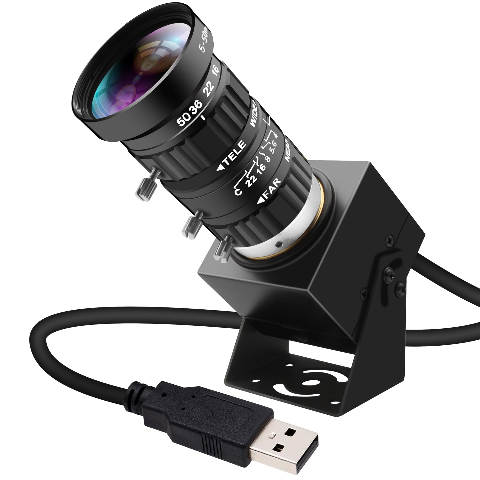 4K USB Webcam 1080P@120fps High Speed Camera With CS-Mount 5-50mm 10X Telephoto Zoom Manu…