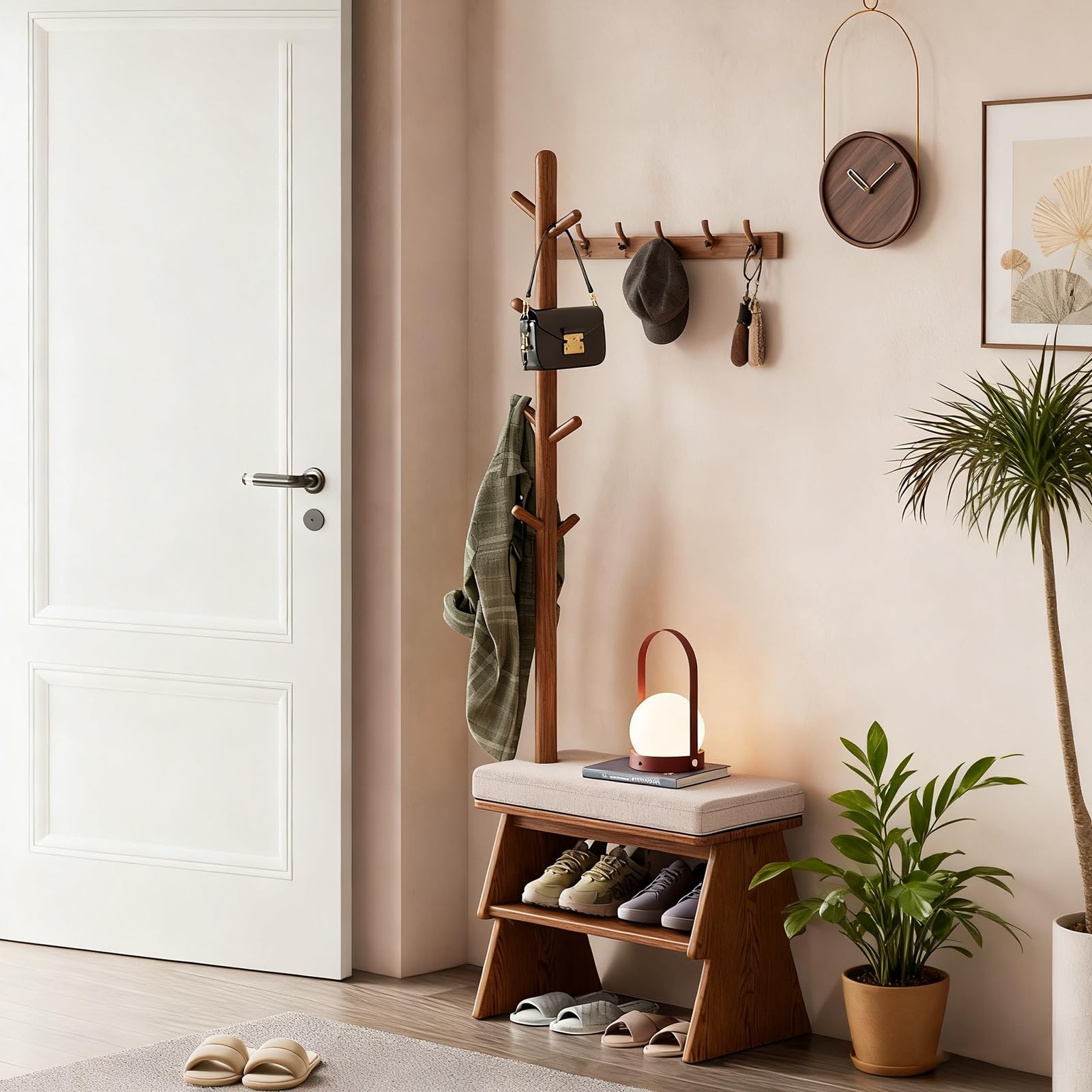 JHDXL Appendiabiti da Ingresso 3 in 1, Set di Appendiabiti con Scarpiera, da Corridoio, Mobile Ingresso da Terra, per Corridoio, Camera da Letto(80 * 35 * 167cm/31.5 * 14 * 65.7in)