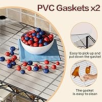 Vista 5 de SINGAYE 2 Small Wire Shelves Kitchen Pantry Close Home Organizers and Storage Bathroom Shelf Laundry Room Organization Adjustable Book Metal Garage