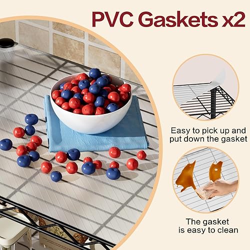 Miniatura 5 de SINGAYE 2 estantes pequeños de alambre para cocina, despensa, para cerrar el hogar, organizador y almacenamiento, estante de baño, organización de