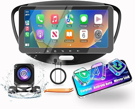 for Hyundai I10 2008-2012 Car CarPlay Android Auto Navigation Stereo GPS Radio Reverse Camera Display 10.33" QLED Touchscreen Headunit Tablet Pad Media Player, if Applicable Octa Core 6G+128G