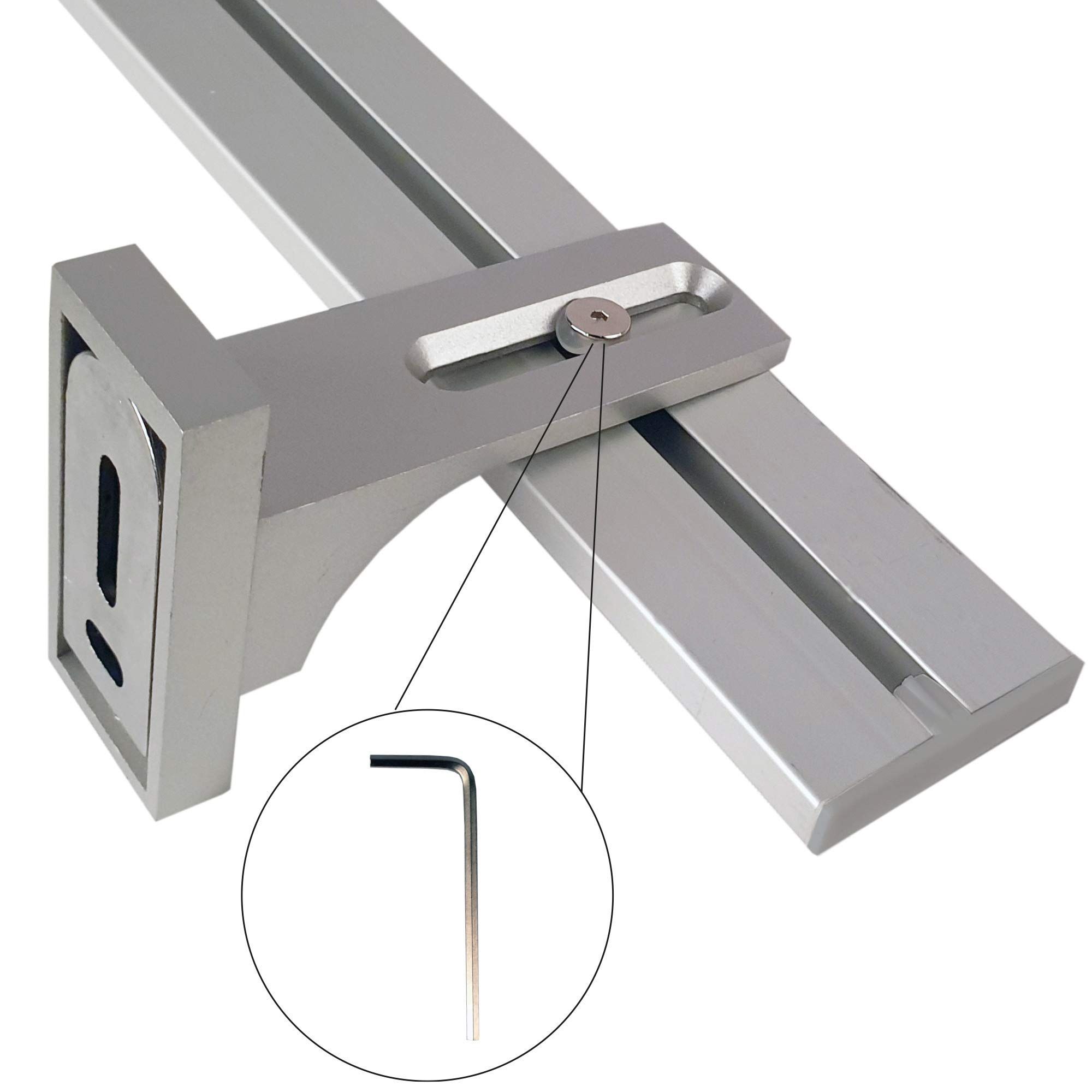 Vorhangschiene Aluminium (inkl. Wandträger) - Silber "2 Lauf" 180cm (2x90cm) - Flache Gardinenschiene (7mm) - inkl. Vorhanggleiter