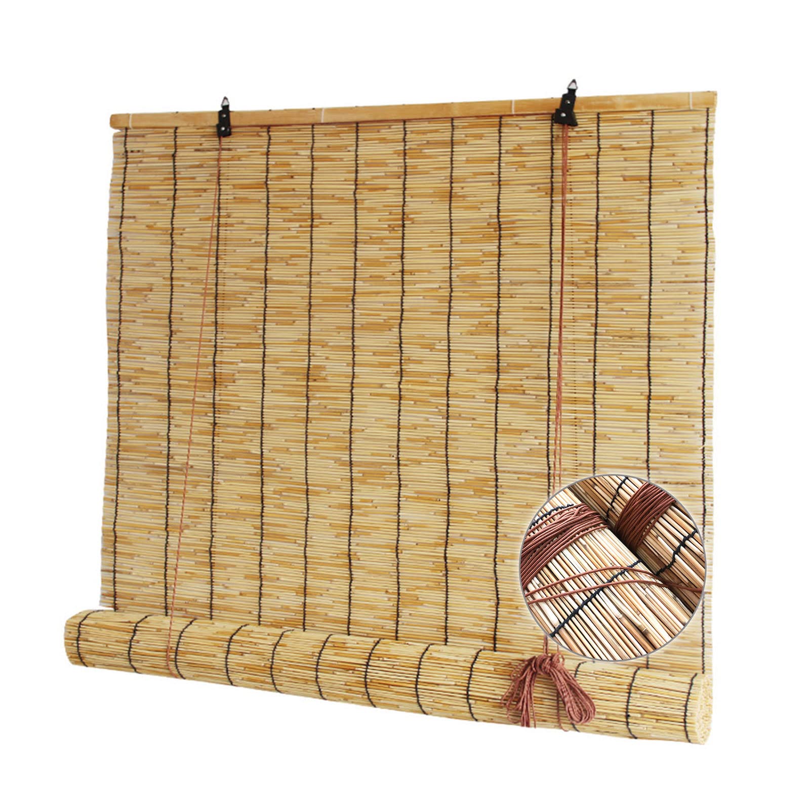 Stores en roseau naturel pour terrasse et pergola ombragée