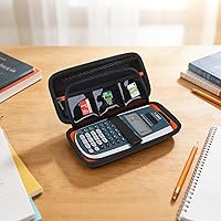Vista 9 de BOVKE Estuche de repuesto para calculadora gráfica de poliuretano duro para Texas Instruments TI-84 Plus CE/TI-83 Plus CE/Casio fx-9750GII, bolsillo