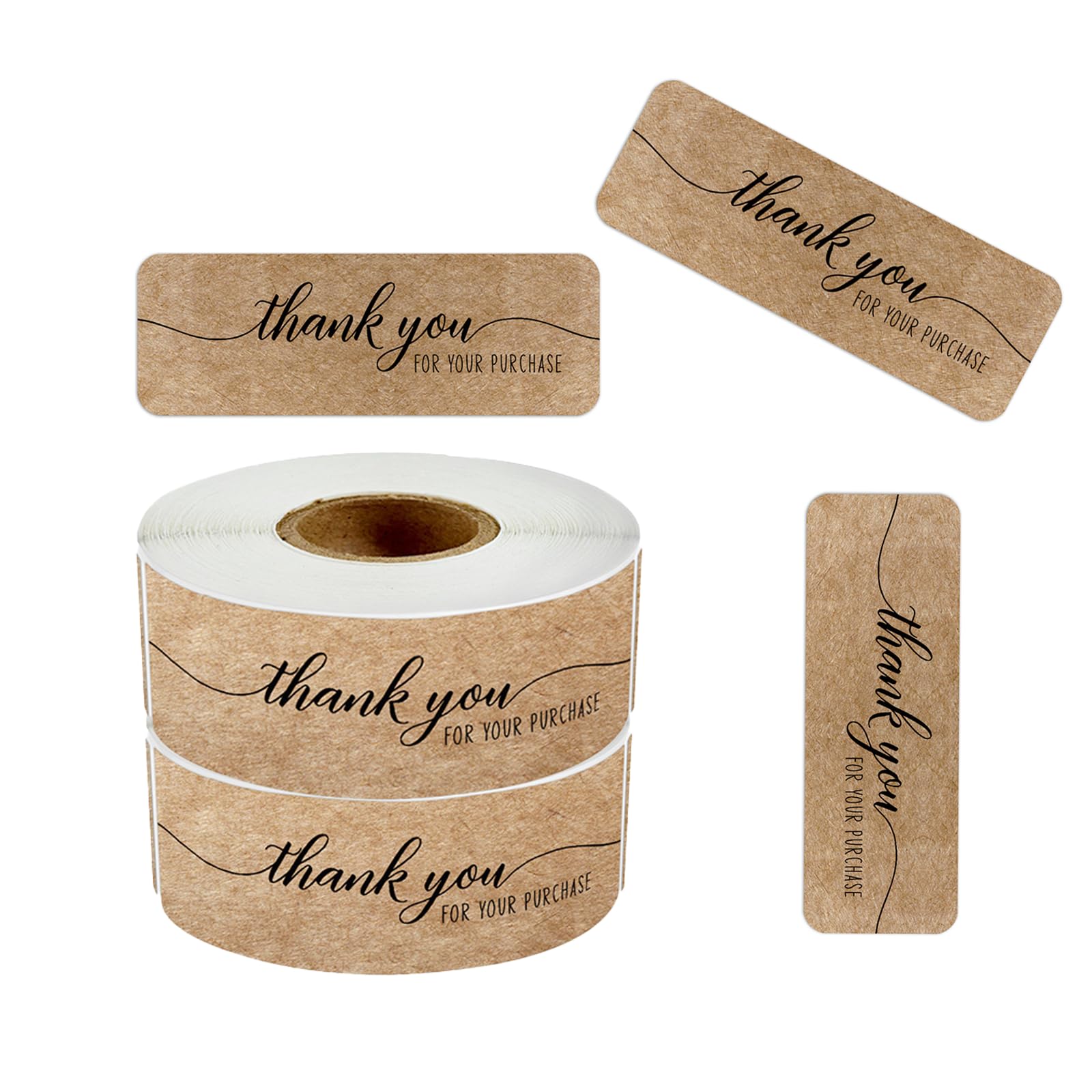 600Pcs Brown Kraft Paper 3 inch Thank You for Your Order Stickers, Rectangular Sealed Thank You Label，Suitable for All Types of Businesses, Shop