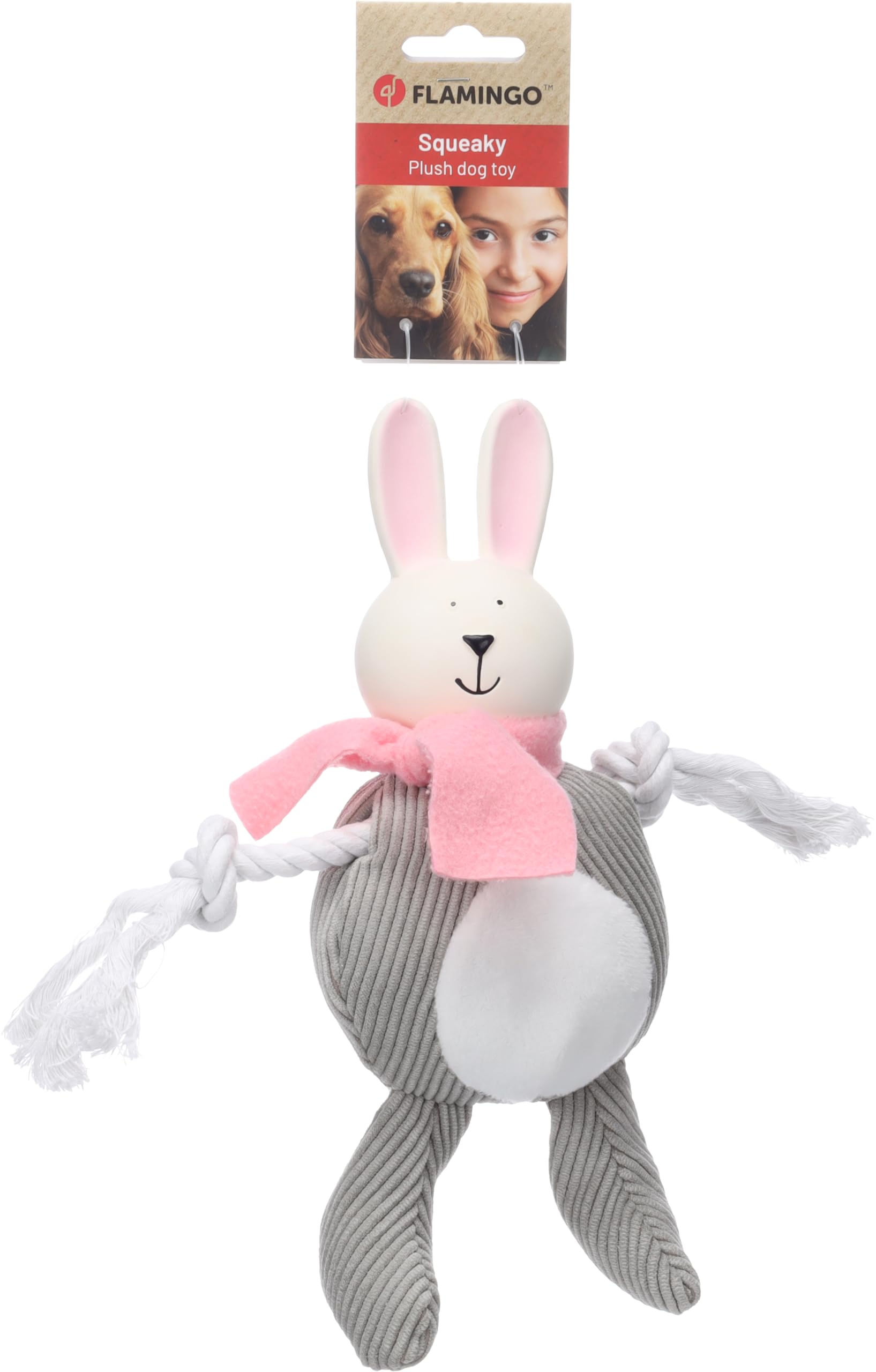 Flamingo TOY SJALA RABBIT GREY 29x8,5x26CM