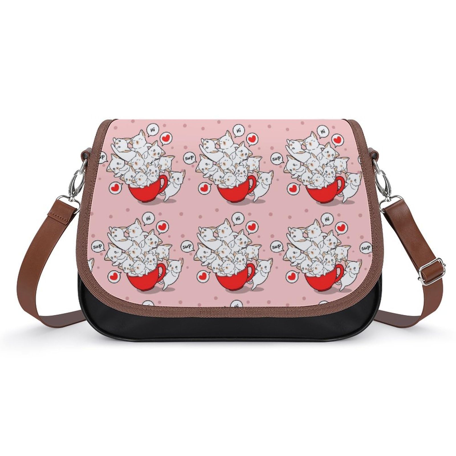 Amazon.co.jp: ピンク かわいい 可愛い ネコ 猫 ショルダーバッグ PU  