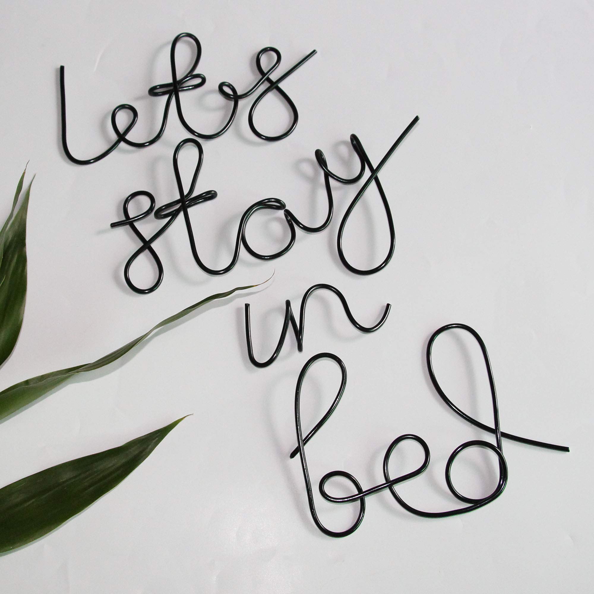 let's stay in bed sign Metal Wall Decor Words Bedroom Decor Housewarming Wedding Love Romantic anniversary Home Wall decor