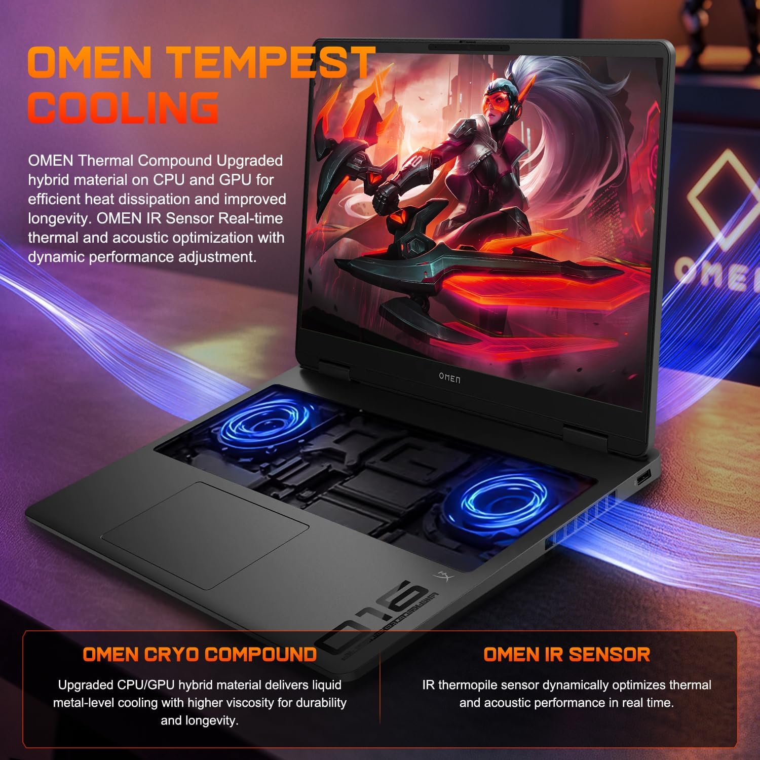 HP Omen 16" 240Hz Ryzen 9 8940HX & 5060 Gaming Laptop, 32GB DDR5 + 1TB SSD image 4