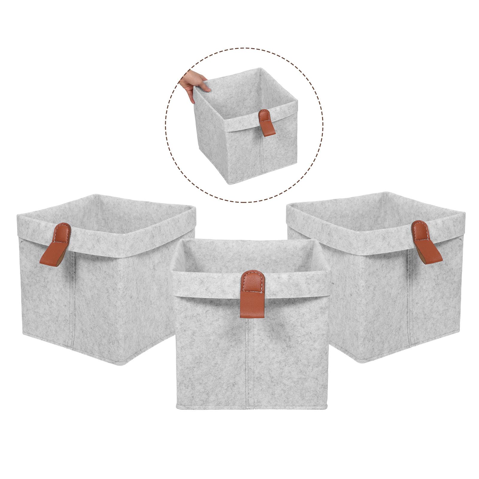 6 Stück Filzbox Aufbewahrung Faltbarer Filzkorb aus Vliesstoff mit Platzsparendem Design und Griffen Zusammenklappbare Aufbewahrungsbox im Würfelformat für Kinderzimmer und