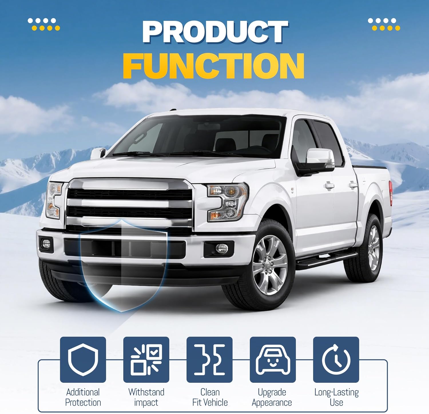 Front Bumper Valance Compatible with 2015-2017 Ford F-150 Replacement for FL3Z17626AA FO1095267 FO1095267C Air Dam Deflector Front Lower Valance Plastic(PP) Black