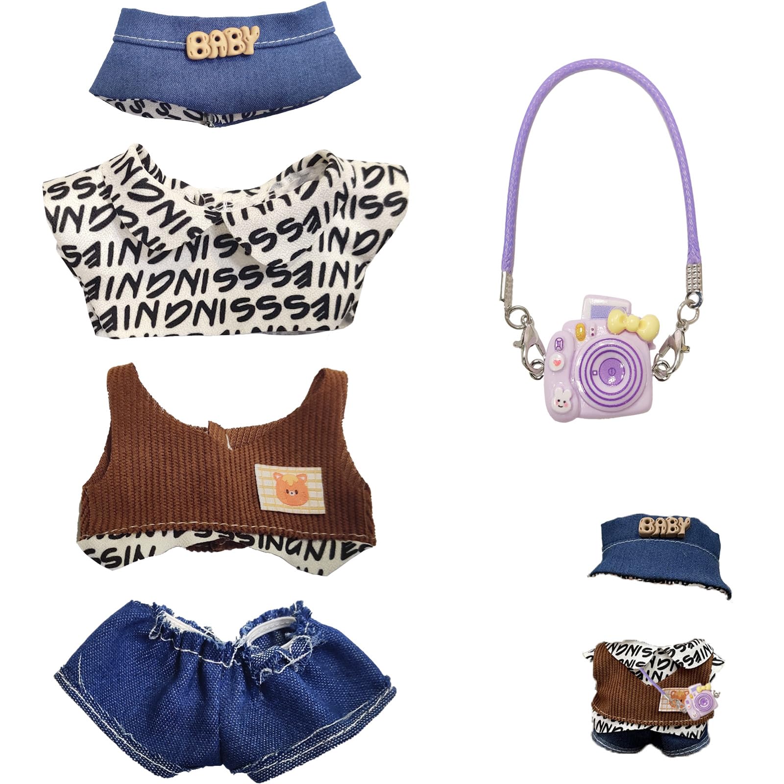 Clothes for Labub Doll, Plush Doll Clothes, Doll Clothes, Clothes for Doll, Clothes for 17 cm Doll (B18 (without plush toy))