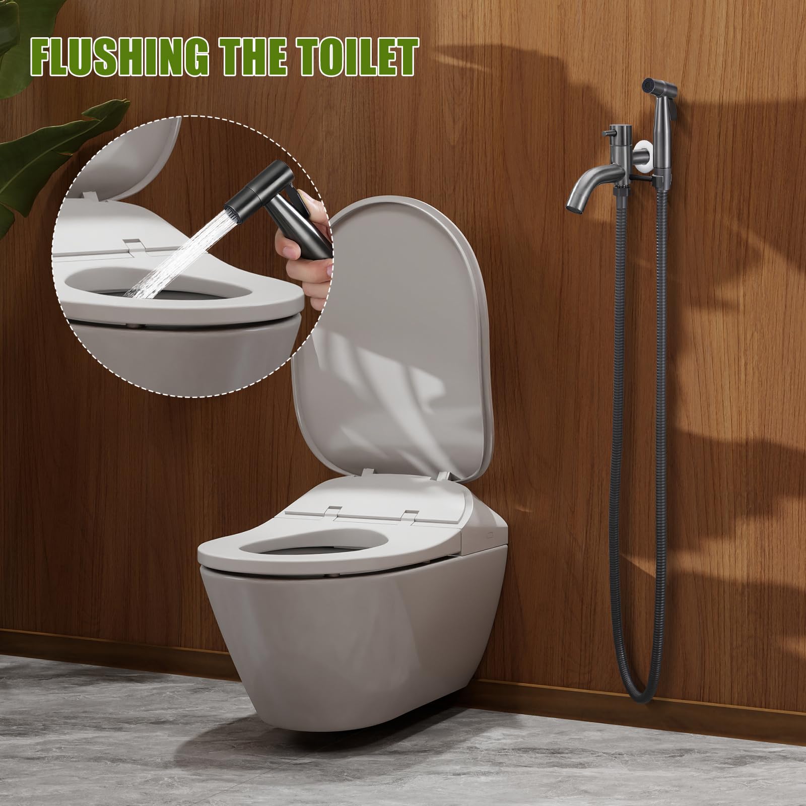 Bidet doccetta in acciaio inox con rubinetto, per acqua fredda, a parete, per bagno di animali domestici, per WC