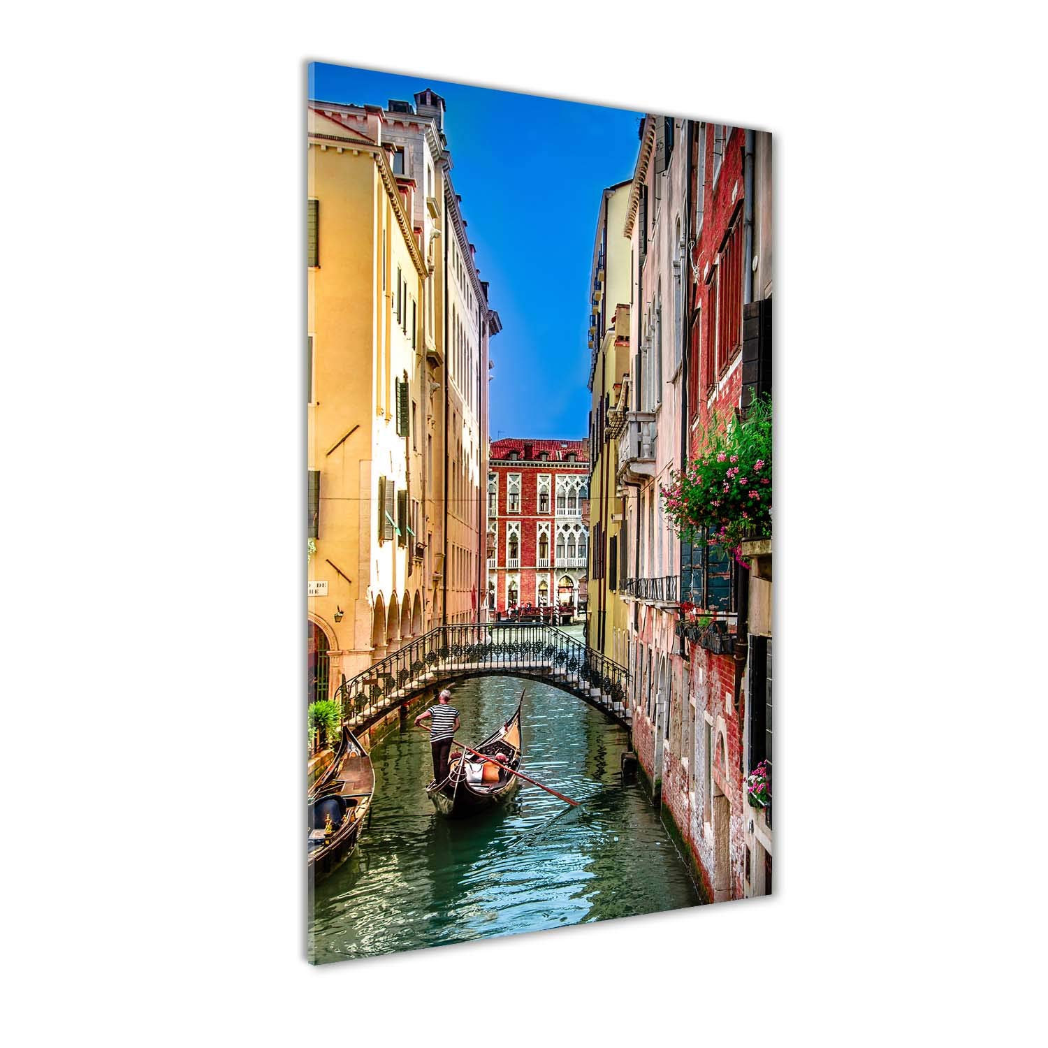 Impression sur verre 60x120cm Venise tableau photo panoramique multicolore