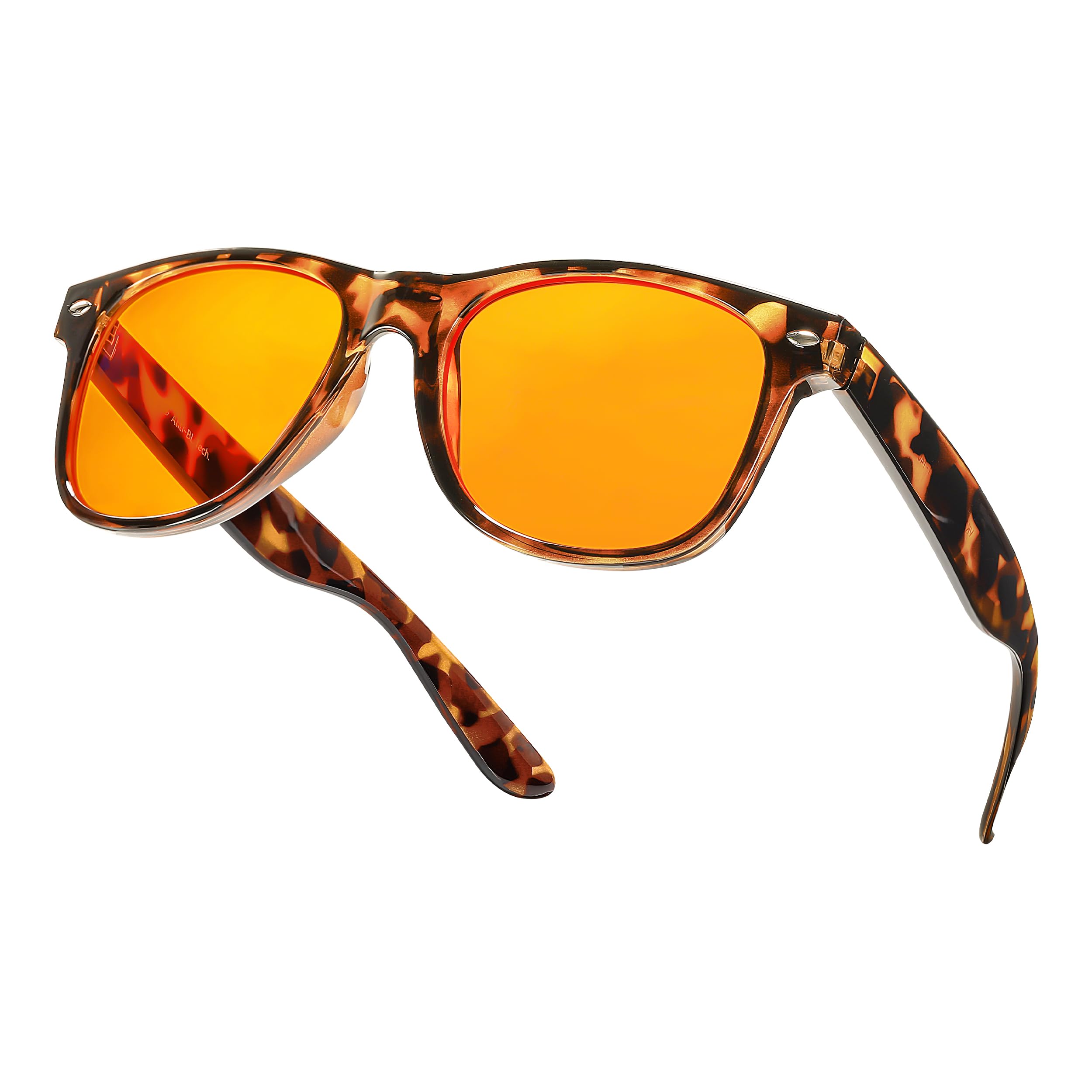 VIKISOIO 99% Blue Light Blocking Glasses Women Men, Relieve Eye Strain, Sleeping Glasses, Amber Glasses for Gamer, Computer, TV (Tortoise-Amber Max)