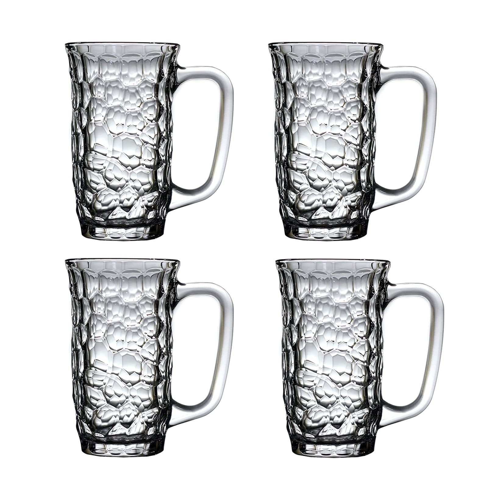 Copas de cerveza,Copas de beber, Jarras de vidrio con asa Vasos de cerveza de 13 oz Vasos for beber Vasos de cerveza de 385 ml Vasos de agua for bar 4 piezas Jarra de cerveza