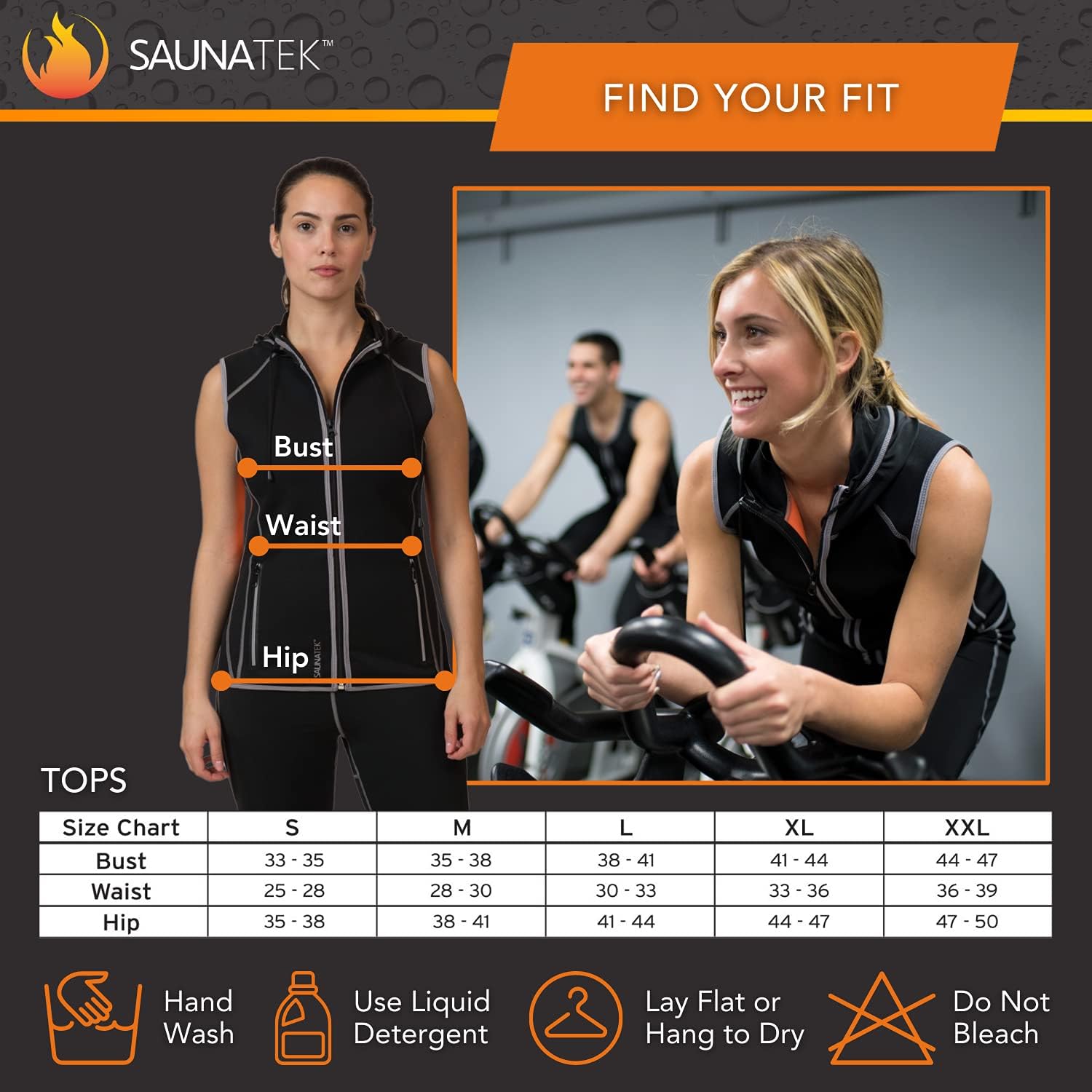 SaunaTek Women's Sauna Sweat Suit Paneled Hooded Vest for Exercise and Heat Training, Neoprene, Small : Sports & Outdoors