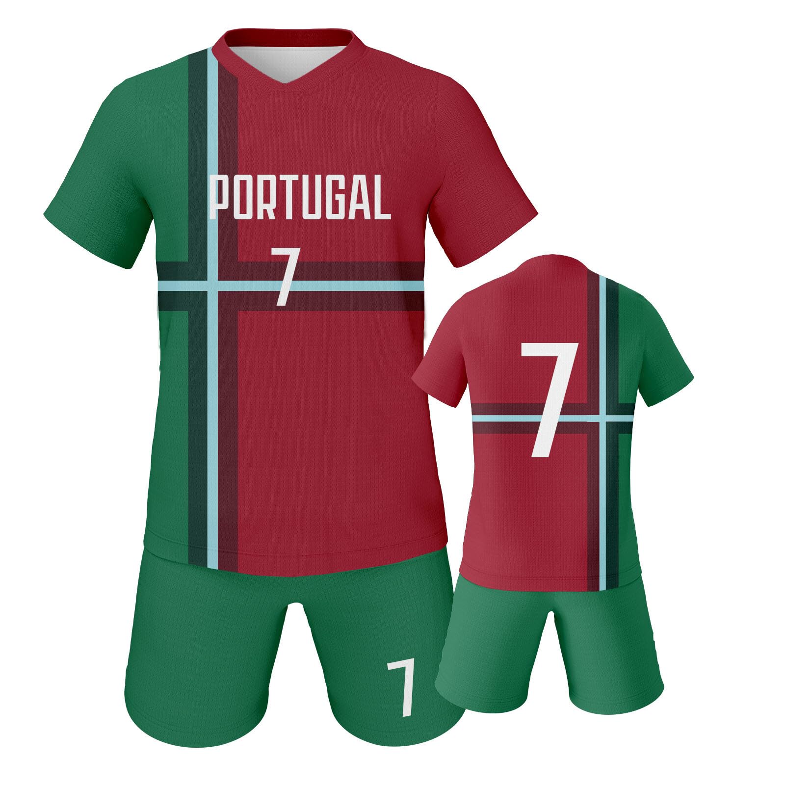 Kids Soccer Jersey and Shorts Set, Youth Uniform for Boys and Girls