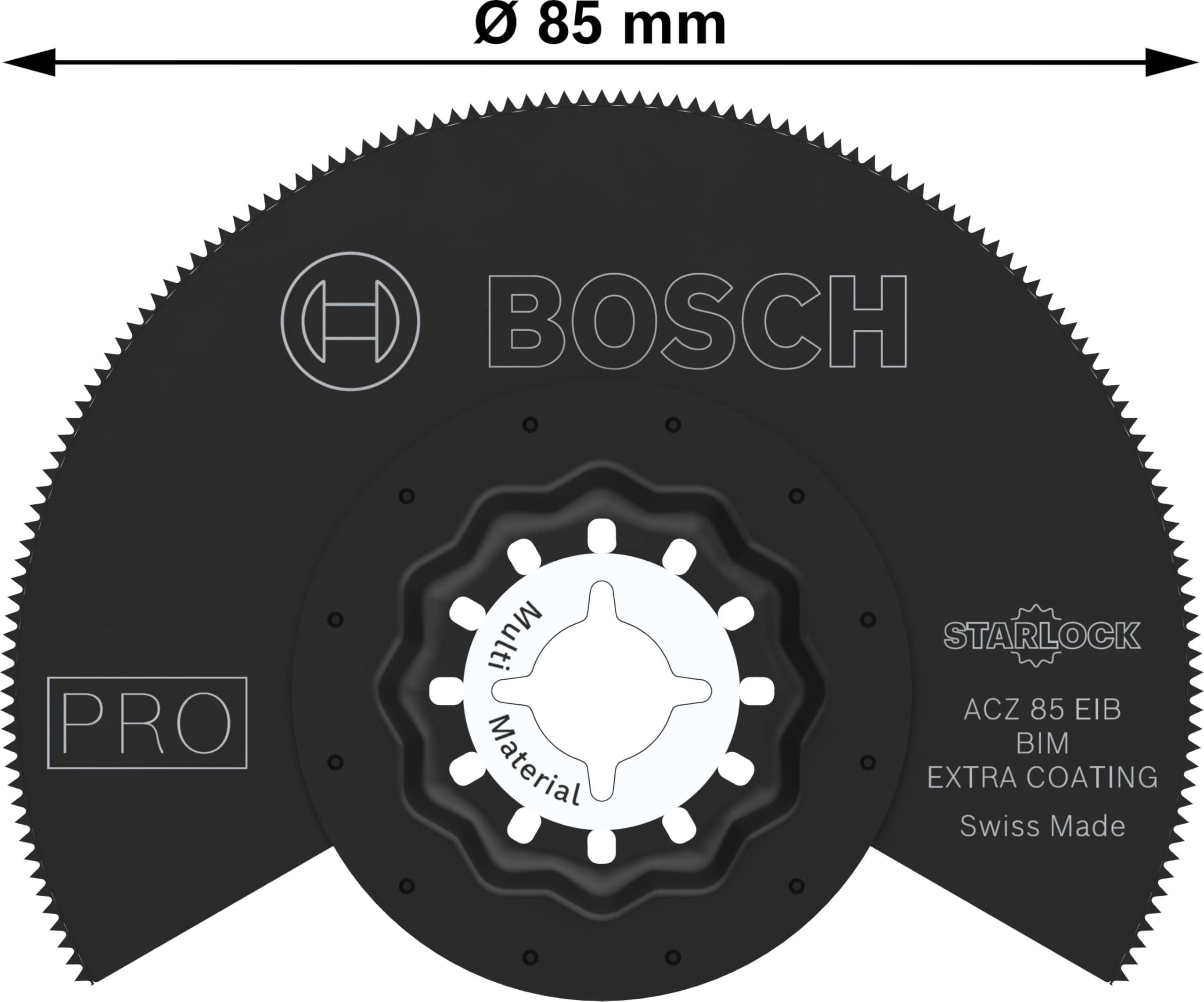 Bosch 1x Brzeszczot PRO Multi Material ACZ 85 EIB do narzędzia wielofunkcyjnego (do Metale nieżelazne, Solidny laminat winylowy, PCW, Ø 85 mm, Professional Akcesoria Narzędzie wielofunkcyjne)