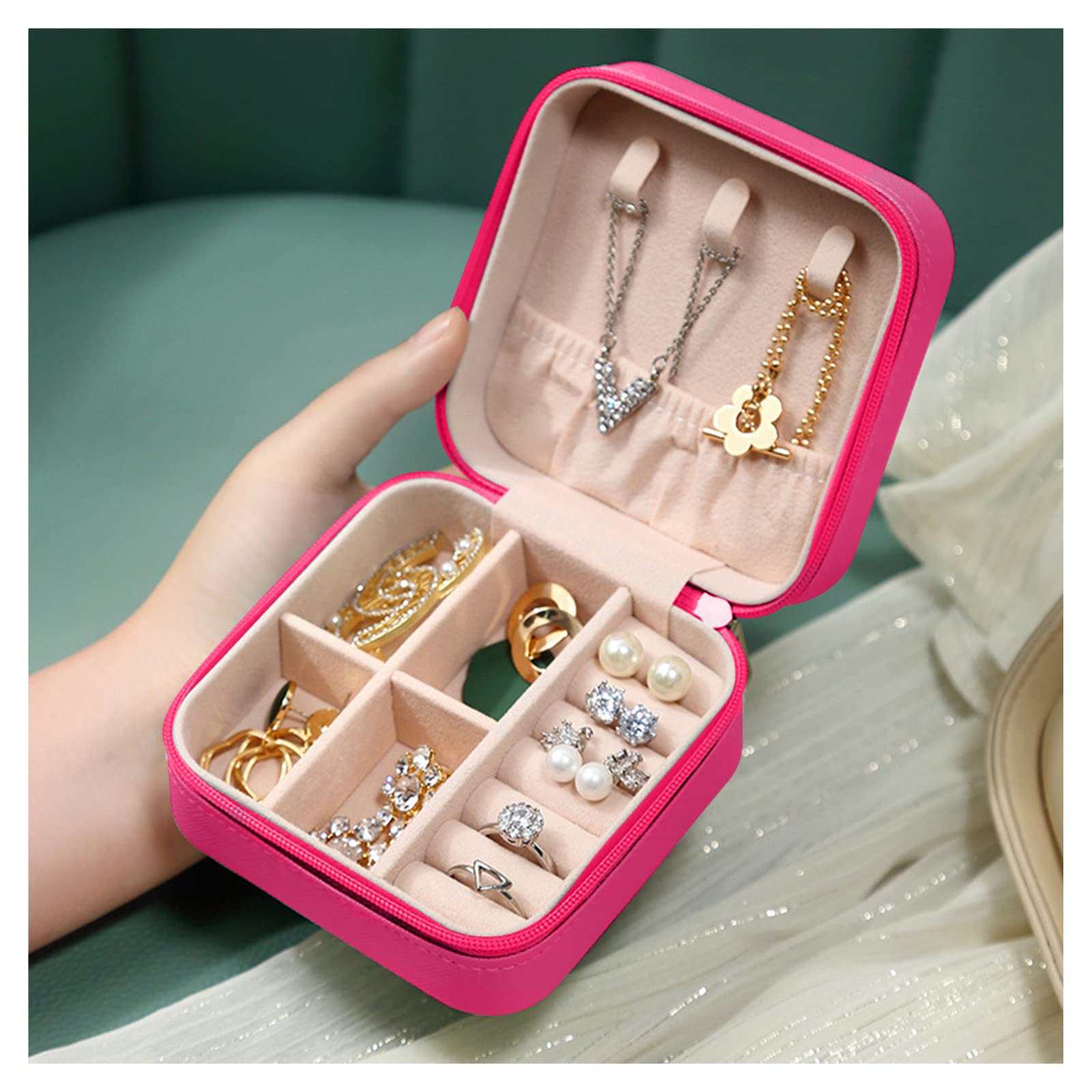 Mini Boîte À Bijoux En Cuir Pu Avec Étoiles De Mer Pour Bagues, Boucles D'Oreilles, Collier
