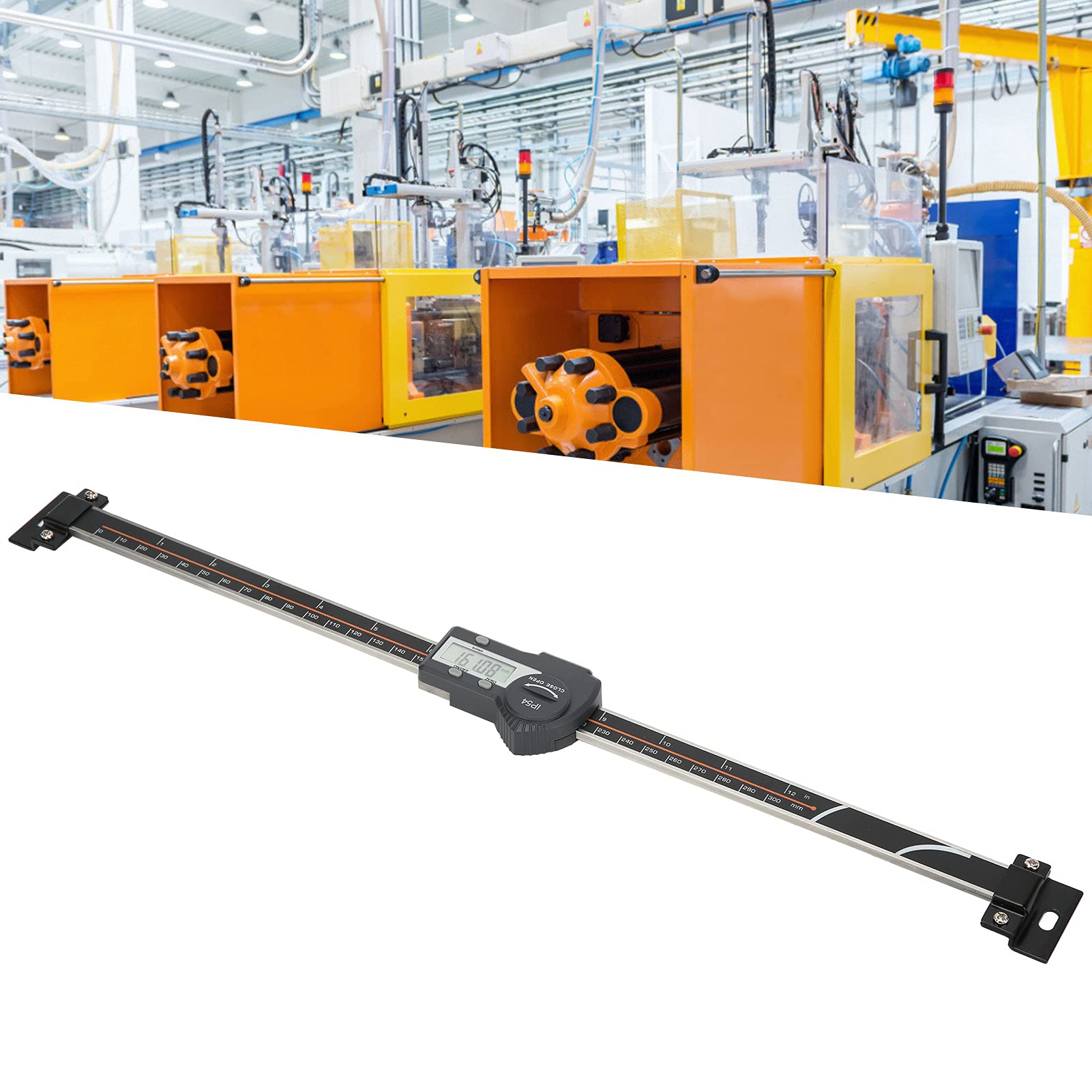 FILFEEL Règle d'Affichage Numérique 0-300mm, Outil de Mesure Horizontal avec Affichage LCD pour Tour et Atelier