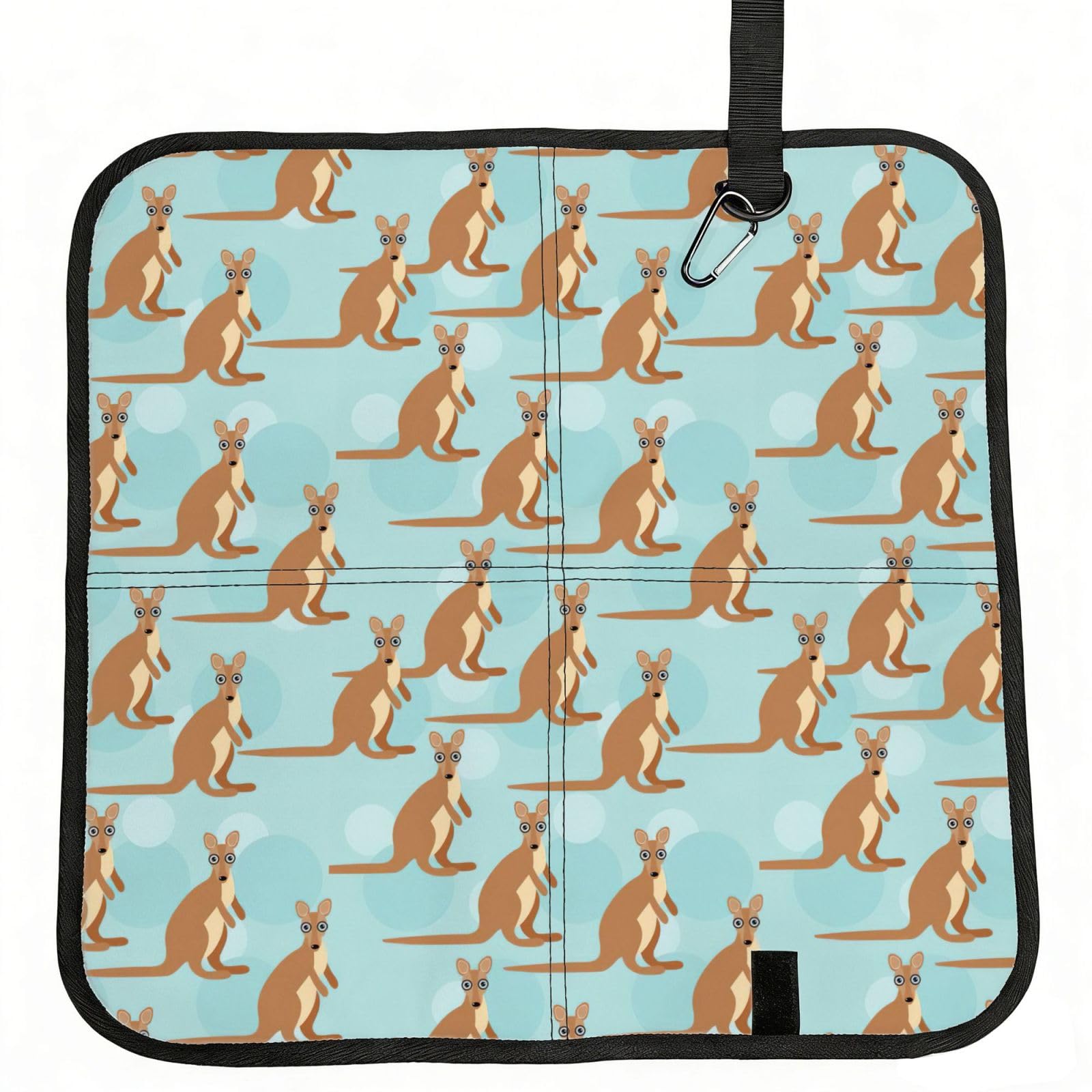 OKFSTY Funny For Kangaroo Zoo Print Fold Away Seat Cushion Portable Outdoor Pad Polyester Bleacher Bench Mat Travel Picnic Pad