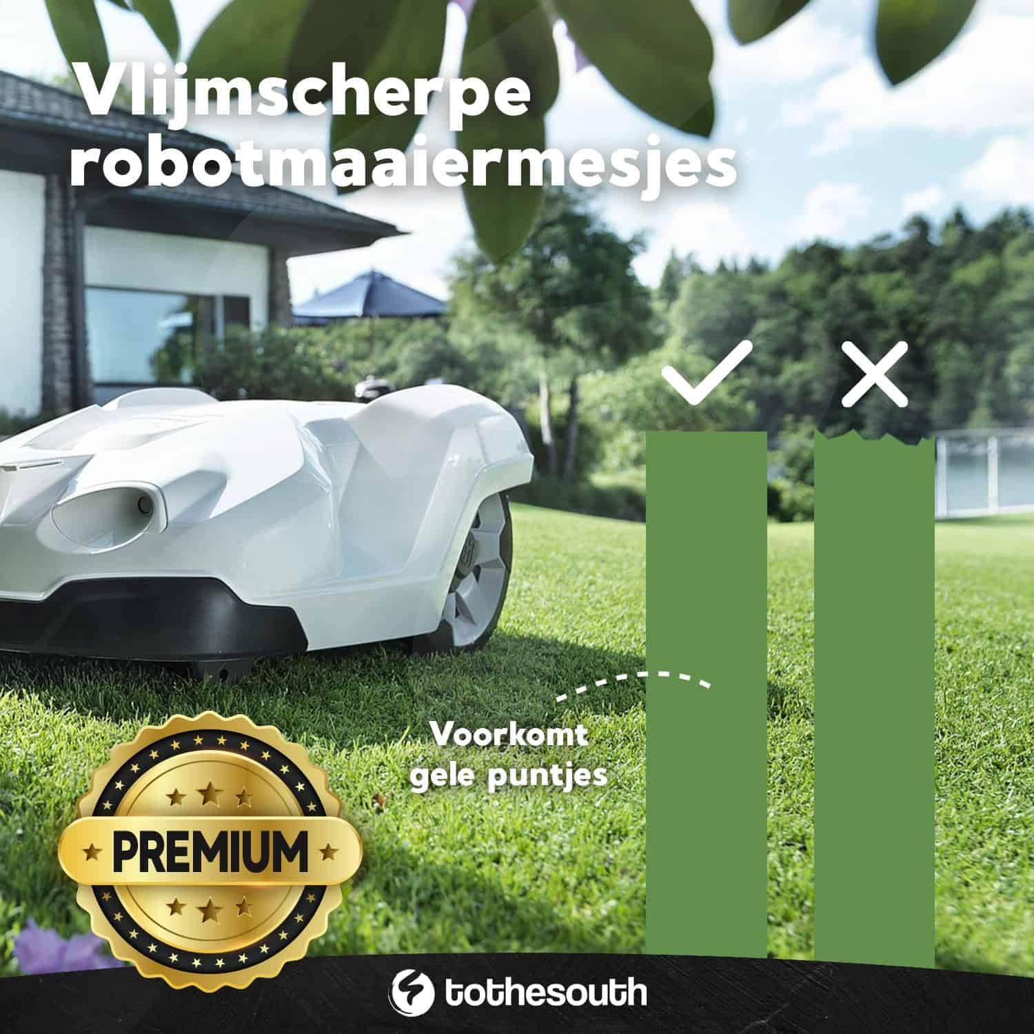 60x To the South®, lame per tagliaerba, in titanio, adatte per Segway Navimow H1500E, 60 pezzi